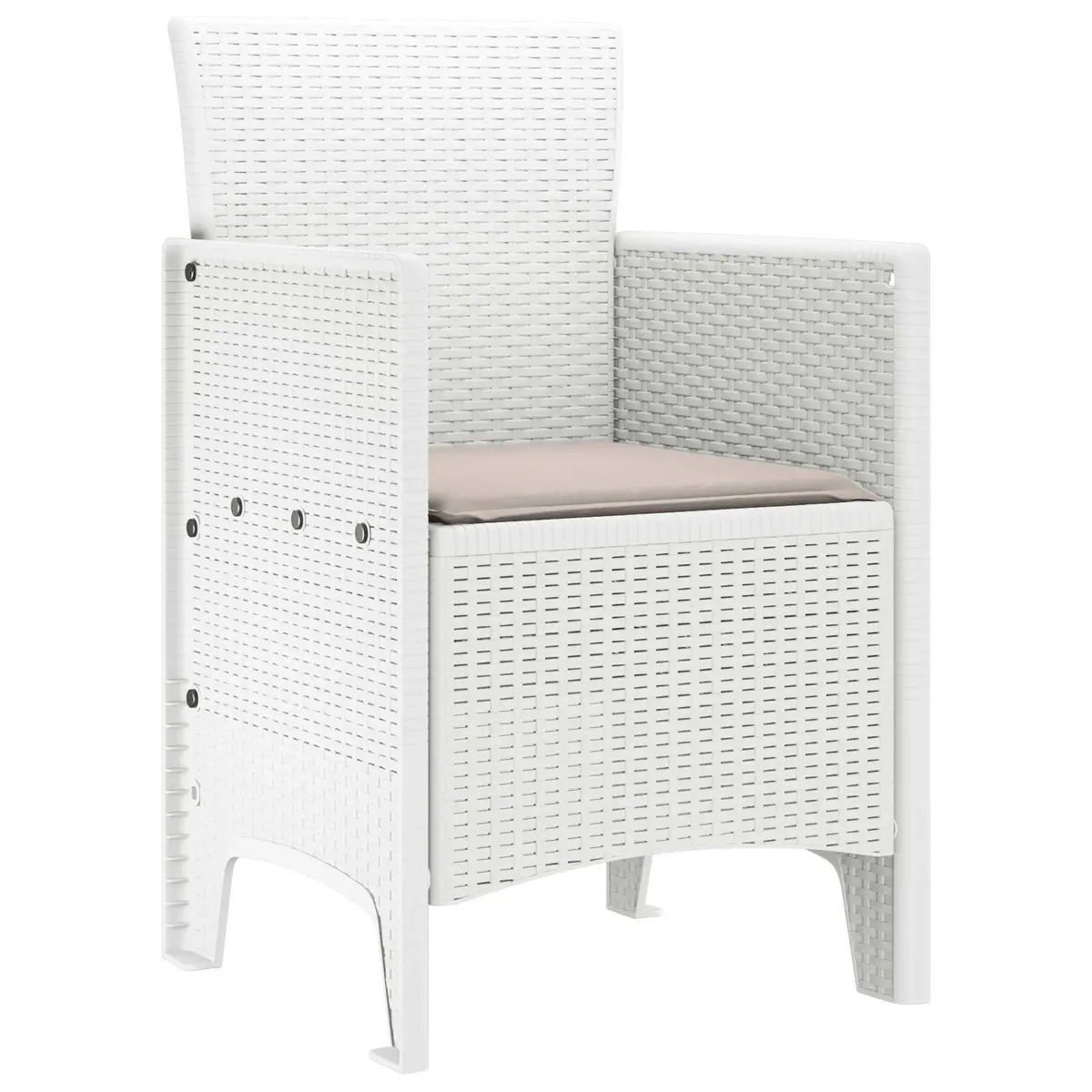 Garden Chair 2 pcs White Outdoor Seating Polypropylene Modern Design Patio