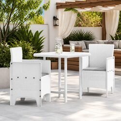 Durable Outdoor Garden Chair Set 2pcs White Modern Design