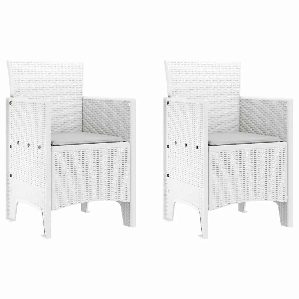 Outdoor Garden Chair Polypropylene 53x49x85cm White 2 Piece