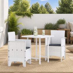 Durable White Outdoor Garden Chairs Set of 2