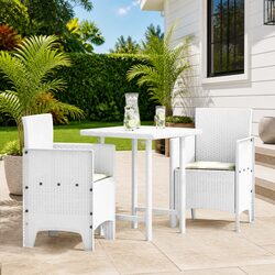 White Modern Patio Furniture Garden Chair Set of 2