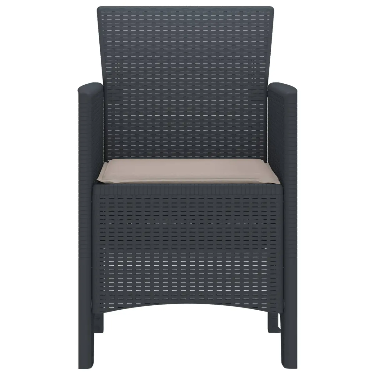 Outdoor Garden Chair 4 Pieces Anthracite 53 x 49 x 85 cm Polypropylene Modern