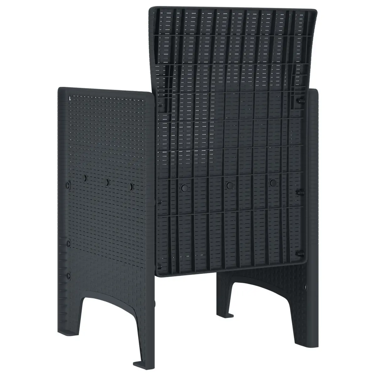 Outdoor Garden Chair 4 Pieces Anthracite 53 x 49 x 85 cm Polypropylene Modern