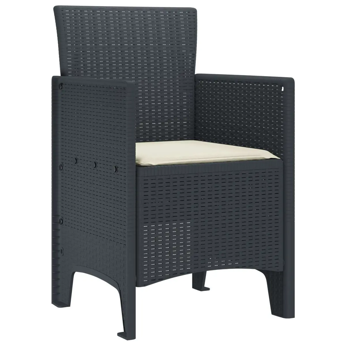 Outdoor Garden Chair Set Polypropylene Anthracite 4 Piece