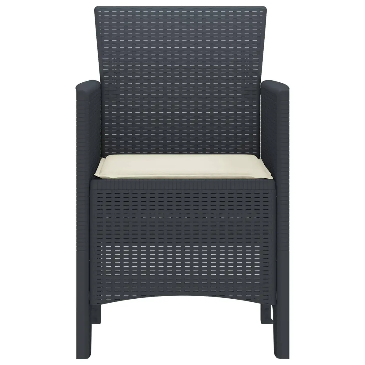 Outdoor Garden Chair Set Polypropylene Anthracite 4 Piece