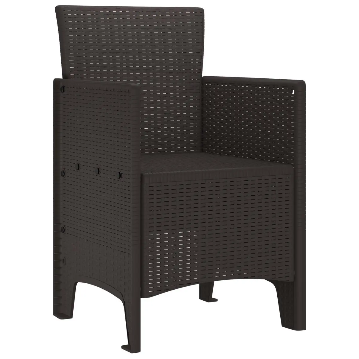 Garden Chair Polypropylene 53 x 49 x 85 cm Brown 4 Piece