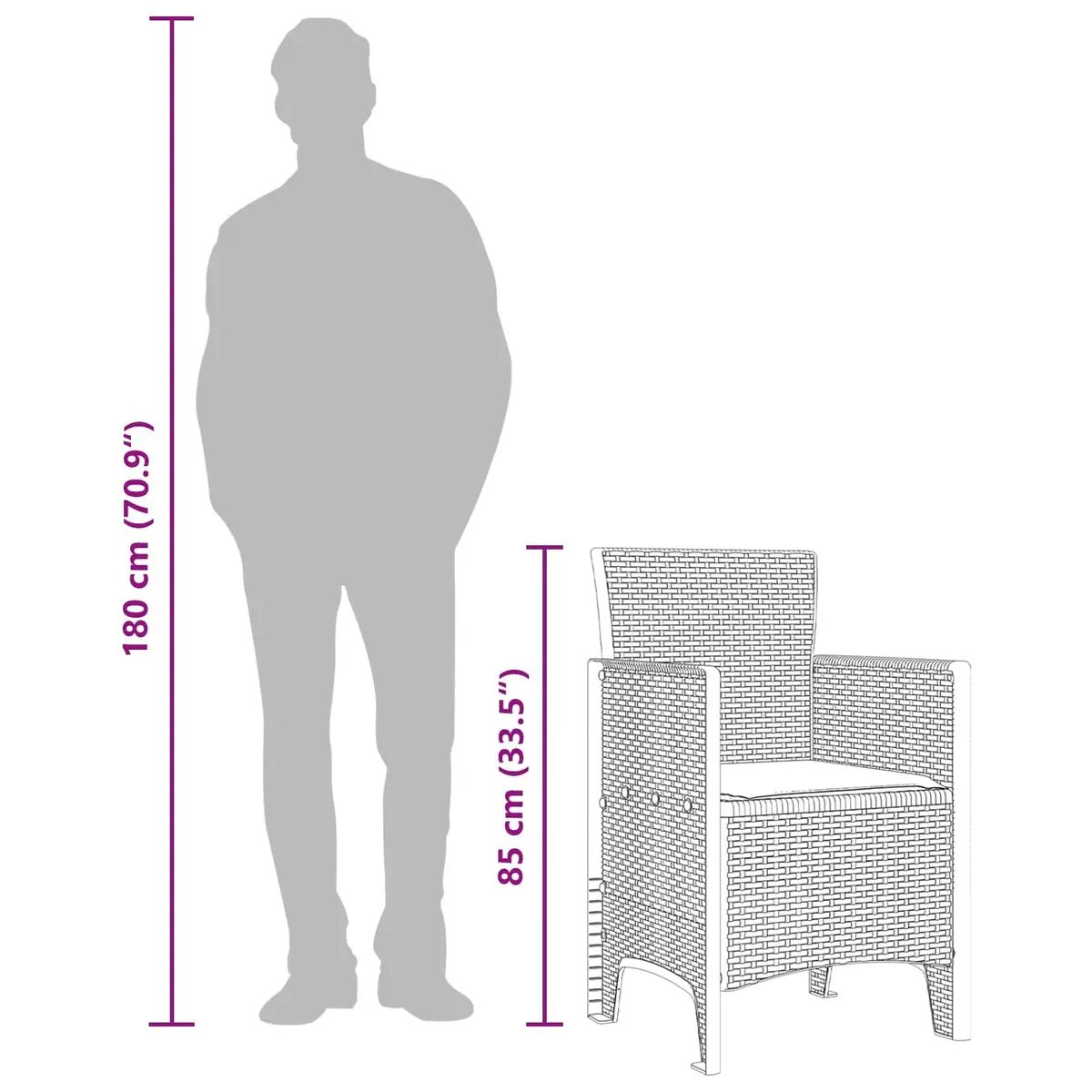 4-Piece Brown Modern Patio Chair Set for Outdoors