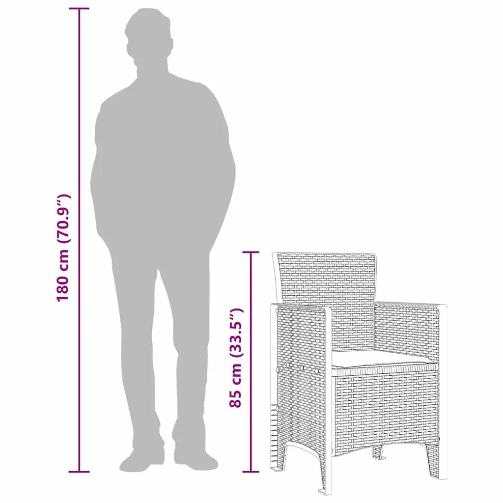 Outdoor Garden Chair Polypropylene 53 x 49 x 85 cm White 4 Pieces