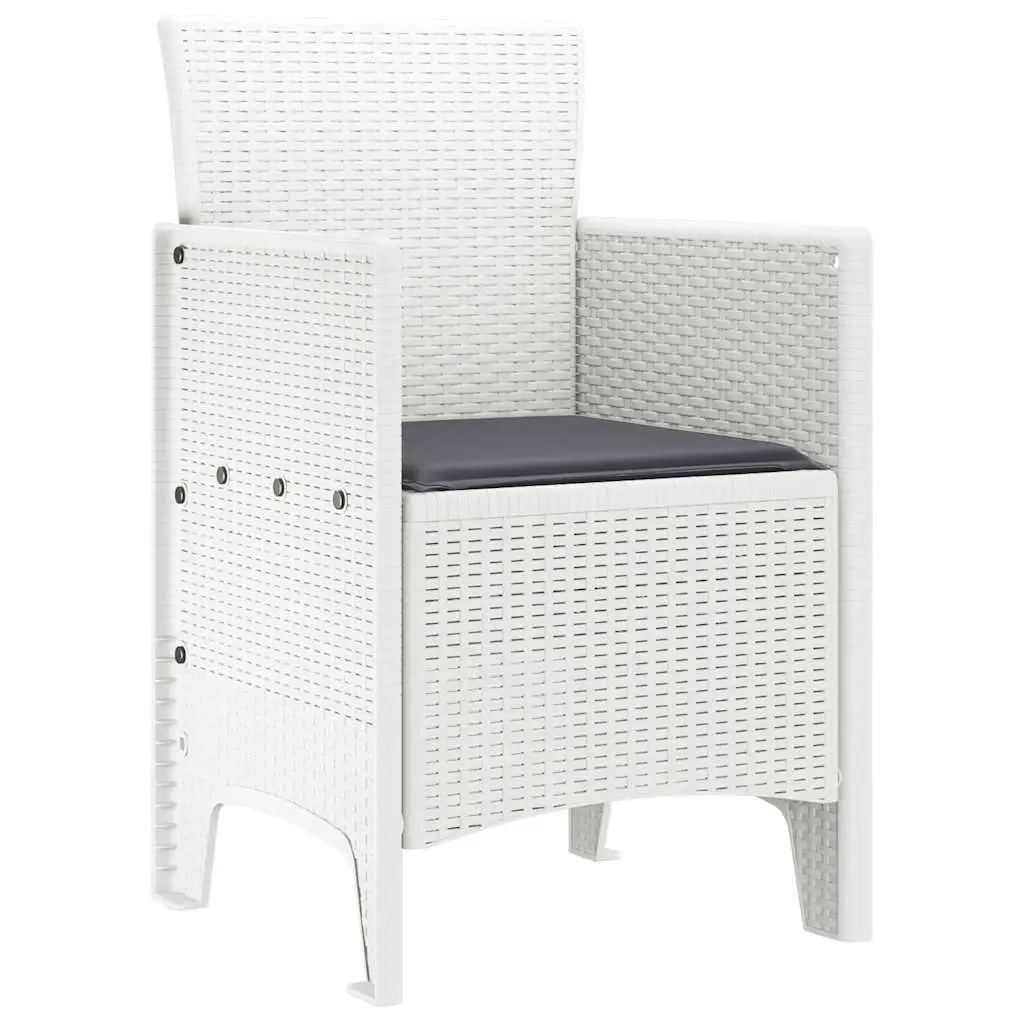 4-Piece Modern White Polypropylene Garden Chair Set