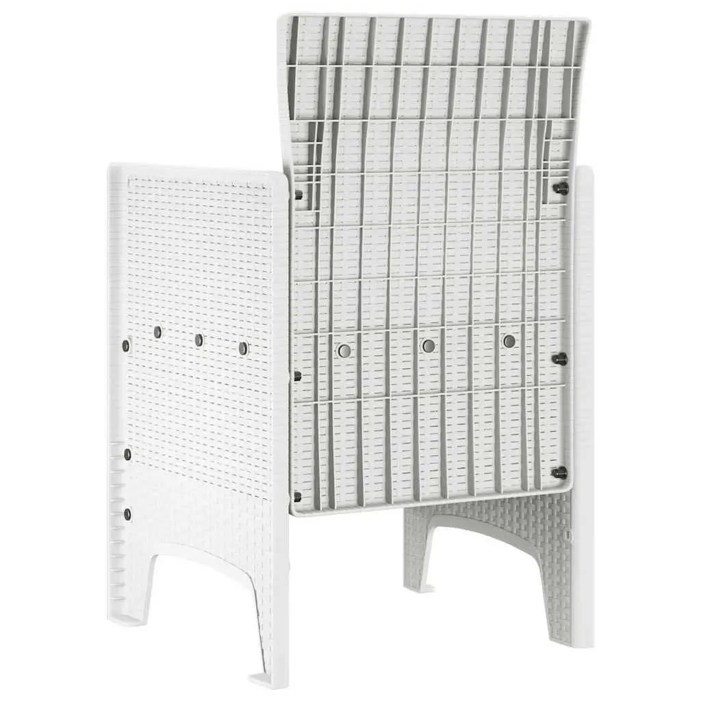 4-Piece Modern White Polypropylene Garden Chair Set
