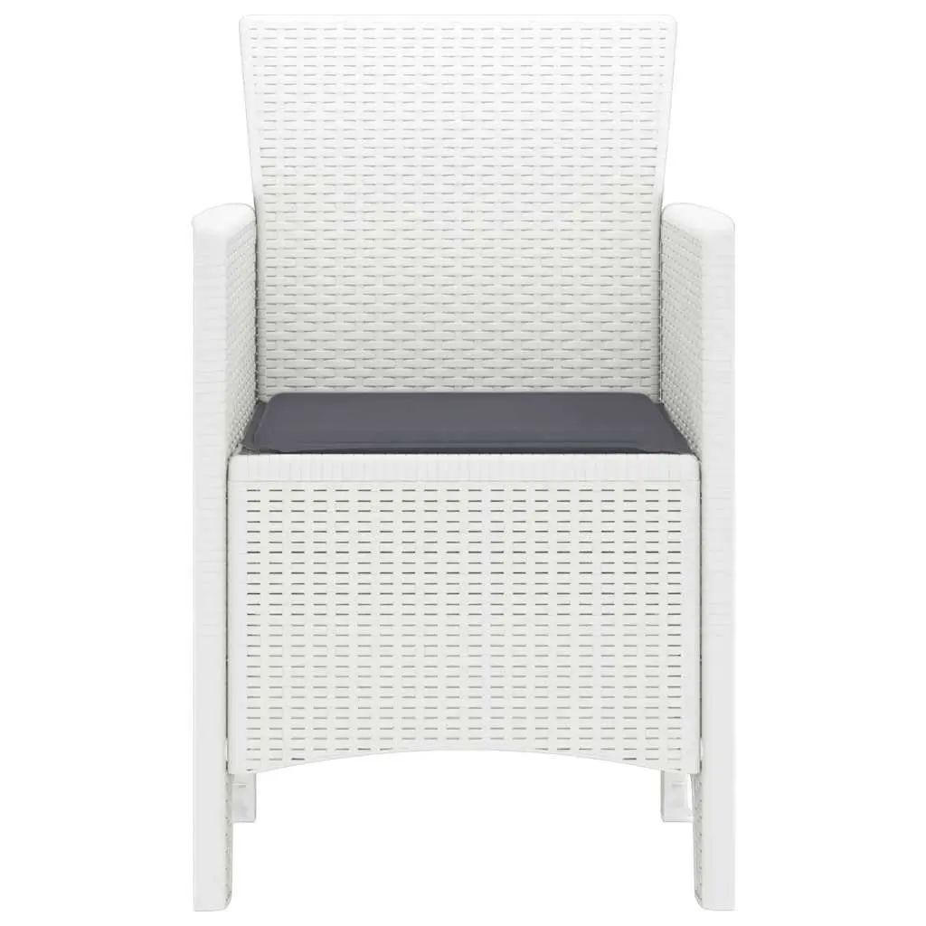 4-Piece Modern White Polypropylene Garden Chair Set