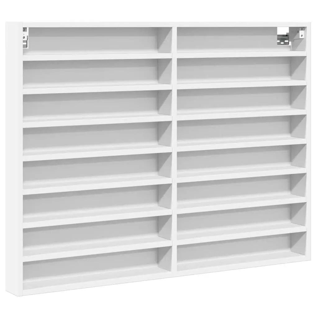 Vitrine Cabinet Engineered Wood 100cm White Wall Mounted Floating Shelf Storage Display
