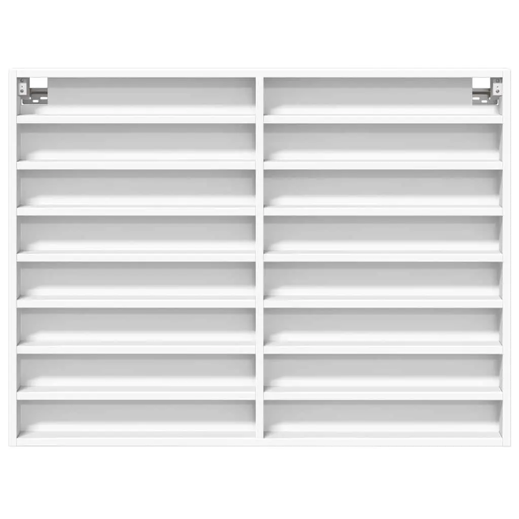 Vitrine Cabinet Engineered Wood 100cm White Wall Mounted Floating Shelf Storage Display