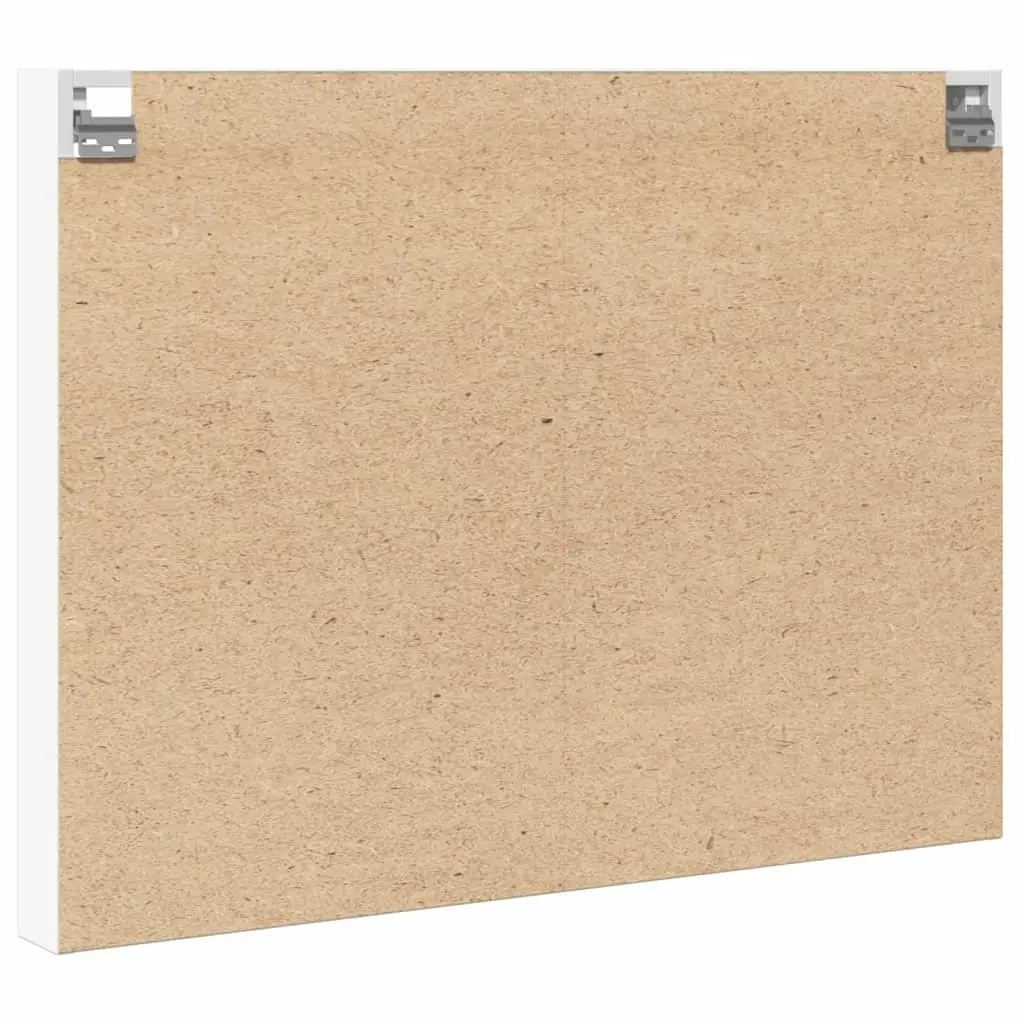 Vitrine Cabinet Engineered Wood 100cm White Wall Mounted Floating Shelf Storage Display