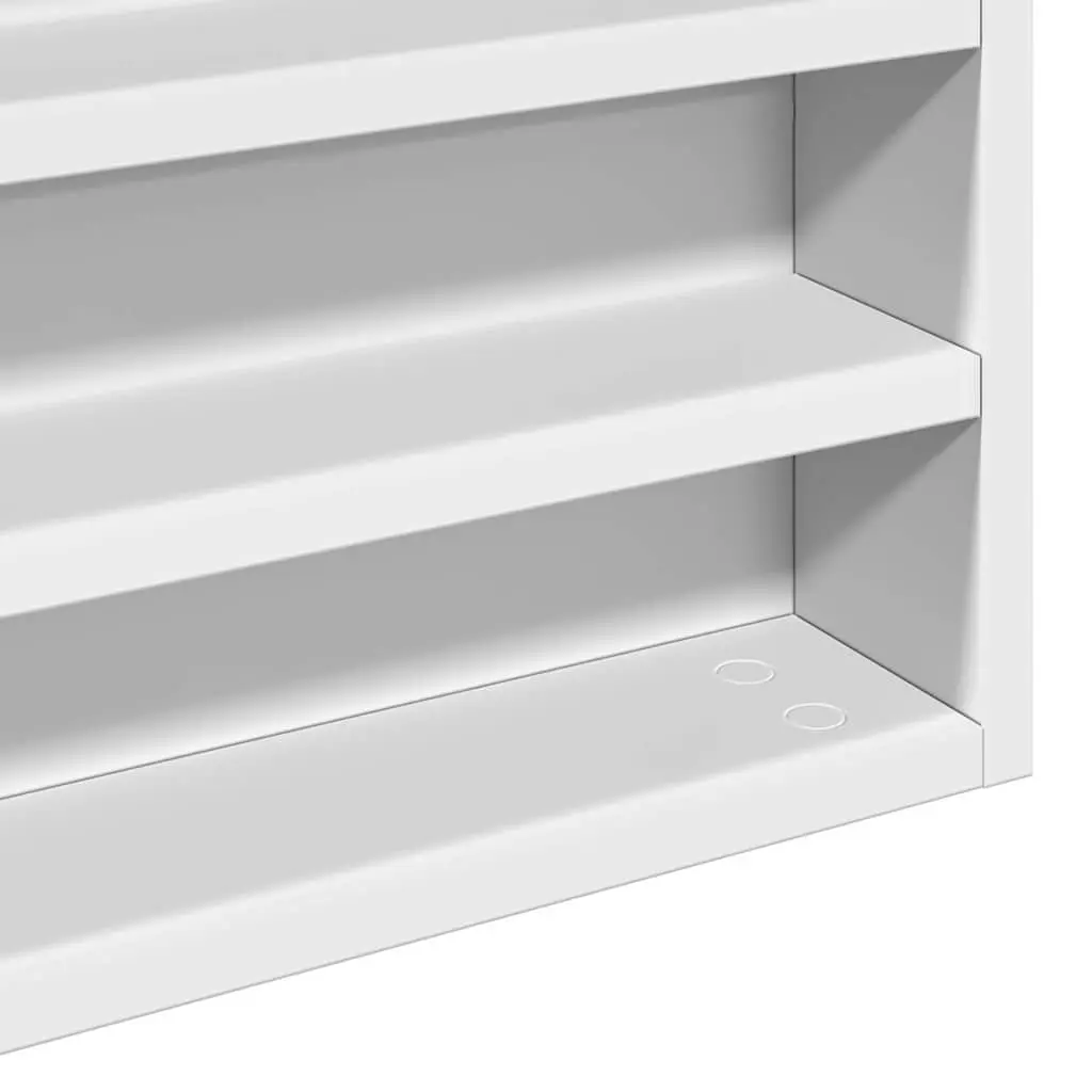 Vitrine Cabinet Engineered Wood 100cm White Wall Mounted Floating Shelf Storage Display