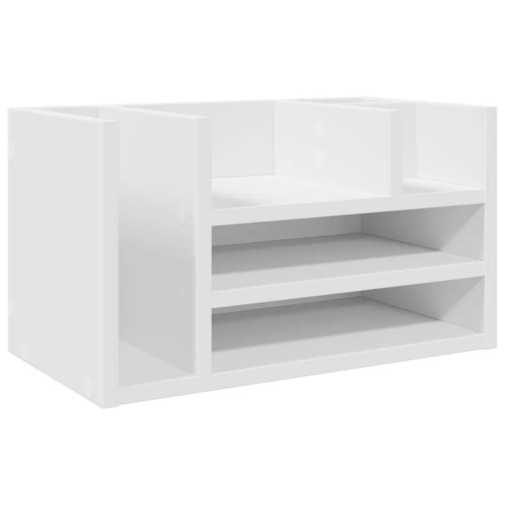 Desk Organiser Engineered Wood 44.5x24x25cm White