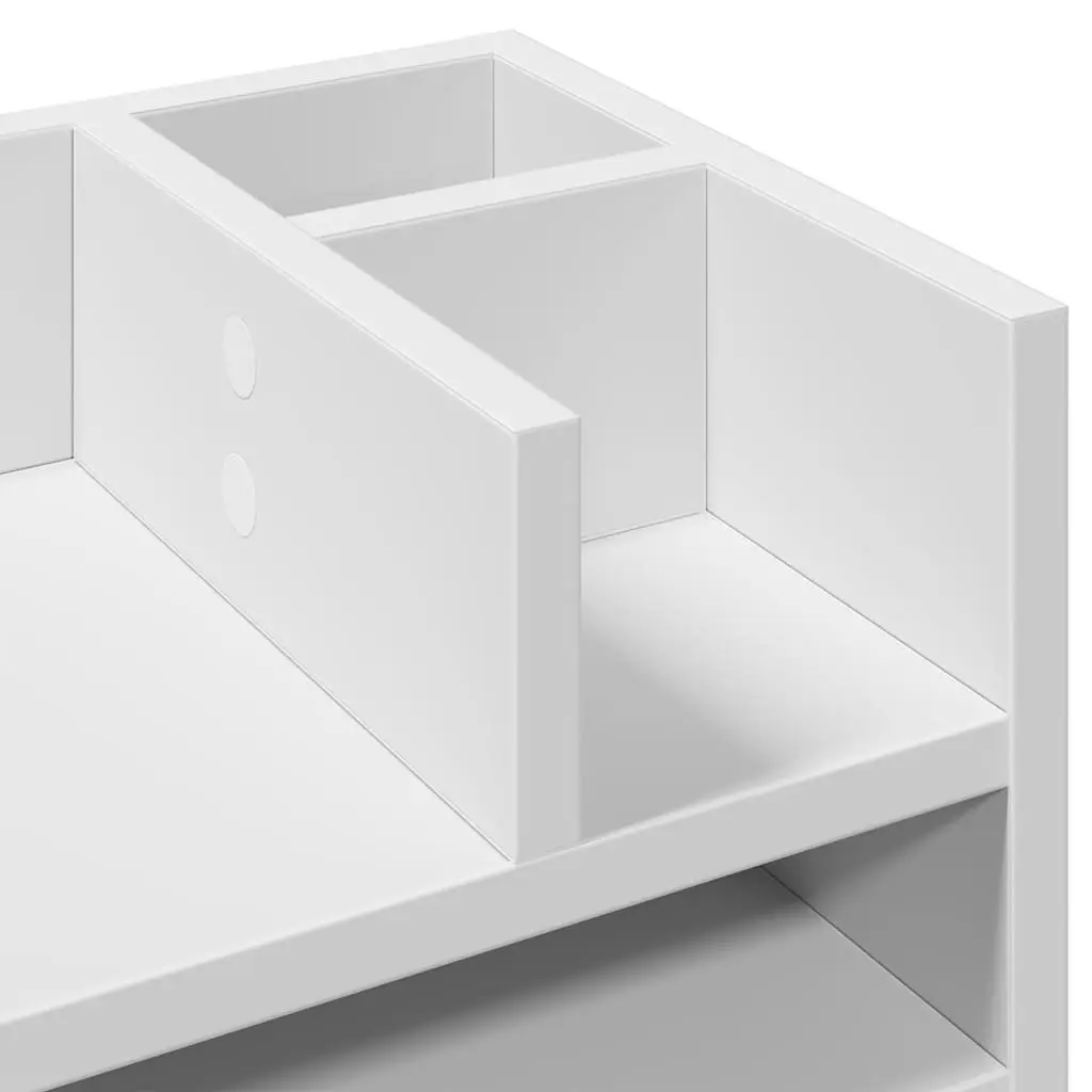 Desk Organiser Engineered Wood 44.5x24x25cm White
