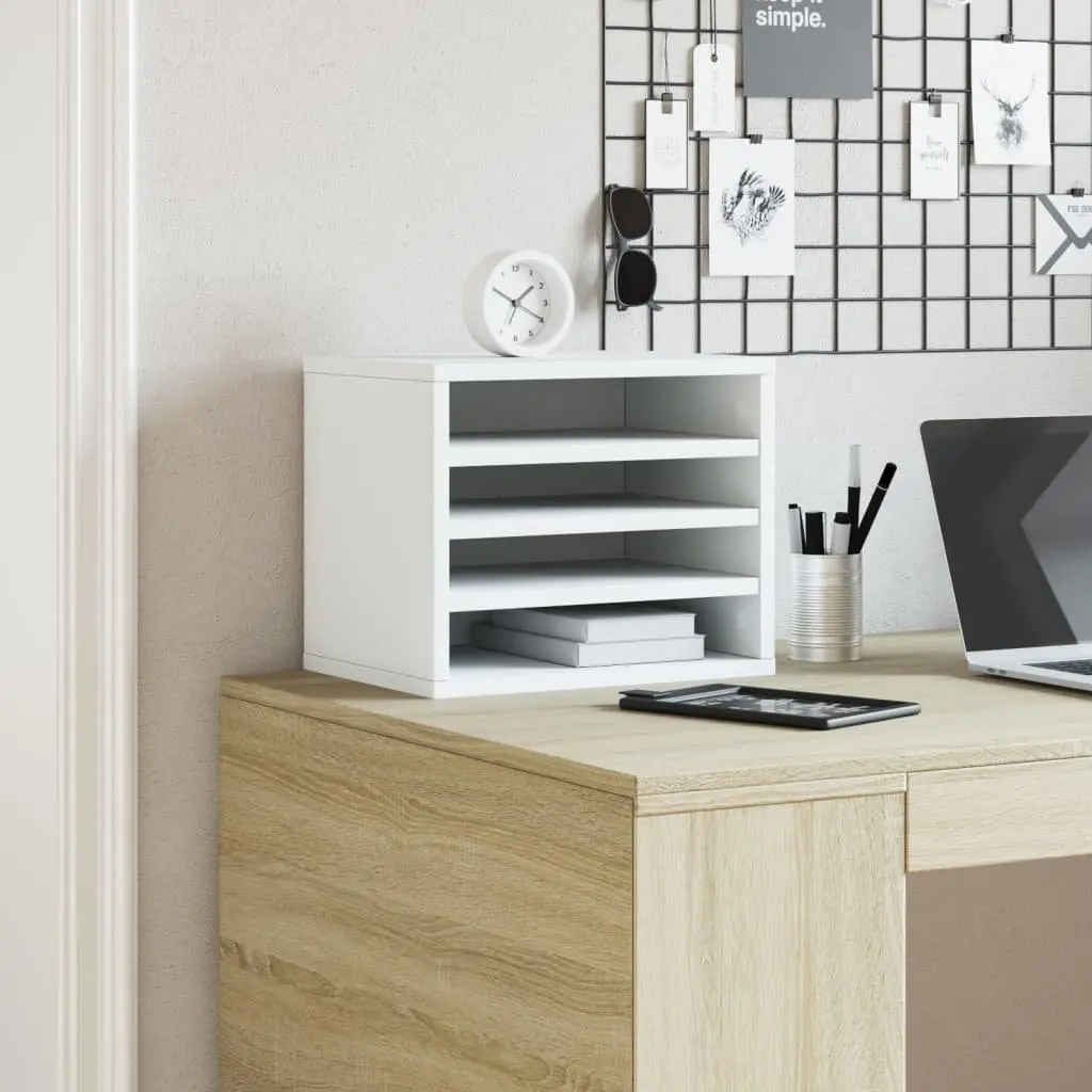 White Desk Organiser for Office Storage