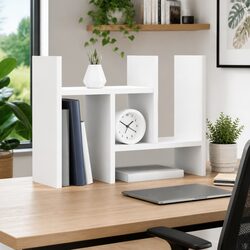 Sturdy White Desk Organiser 34.5x15.5x35.5 cm