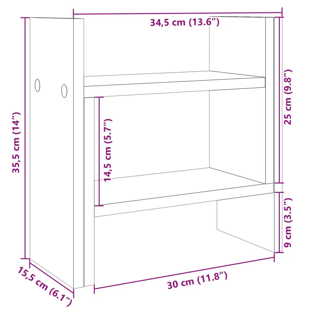 White Desk Organiser 34.5x15.5x35.5 cm