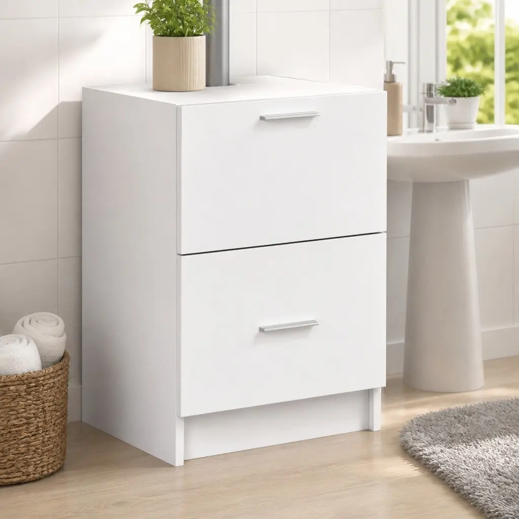 White Bathroom Vanity Unit Under Sink Cabinet