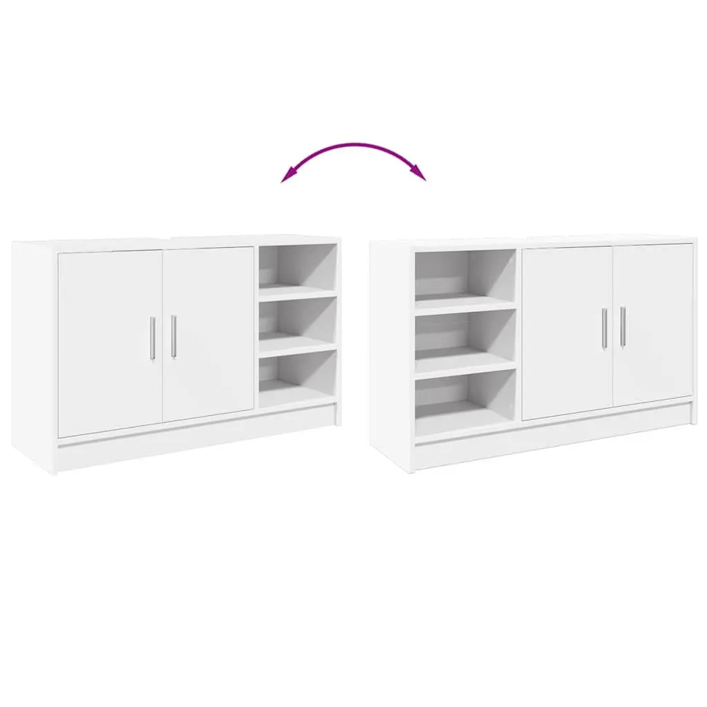 Bathroom Sink Cabinet Engineered Wood 90x29x55cm White Storage Furniture