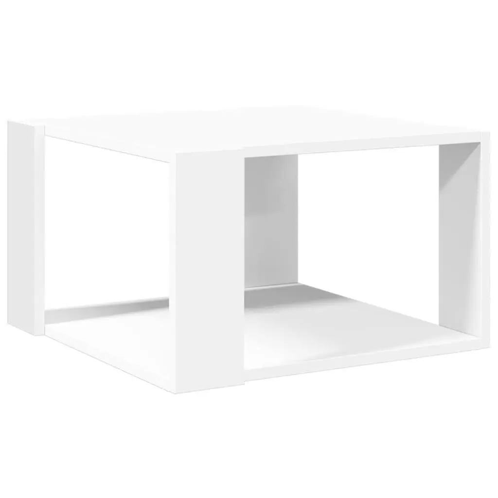 White Coffee Table with Storage 51.5x51.5x30 cm