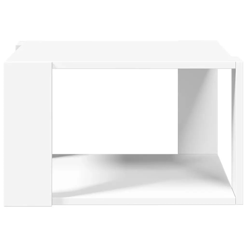 White Coffee Table with Storage 51.5x51.5x30 cm