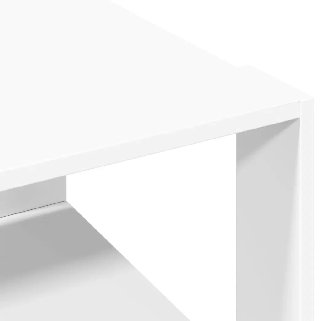 White Coffee Table with Storage 51.5x51.5x30 cm