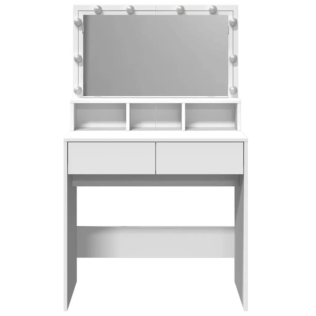White Dressing Table with LED Mirror