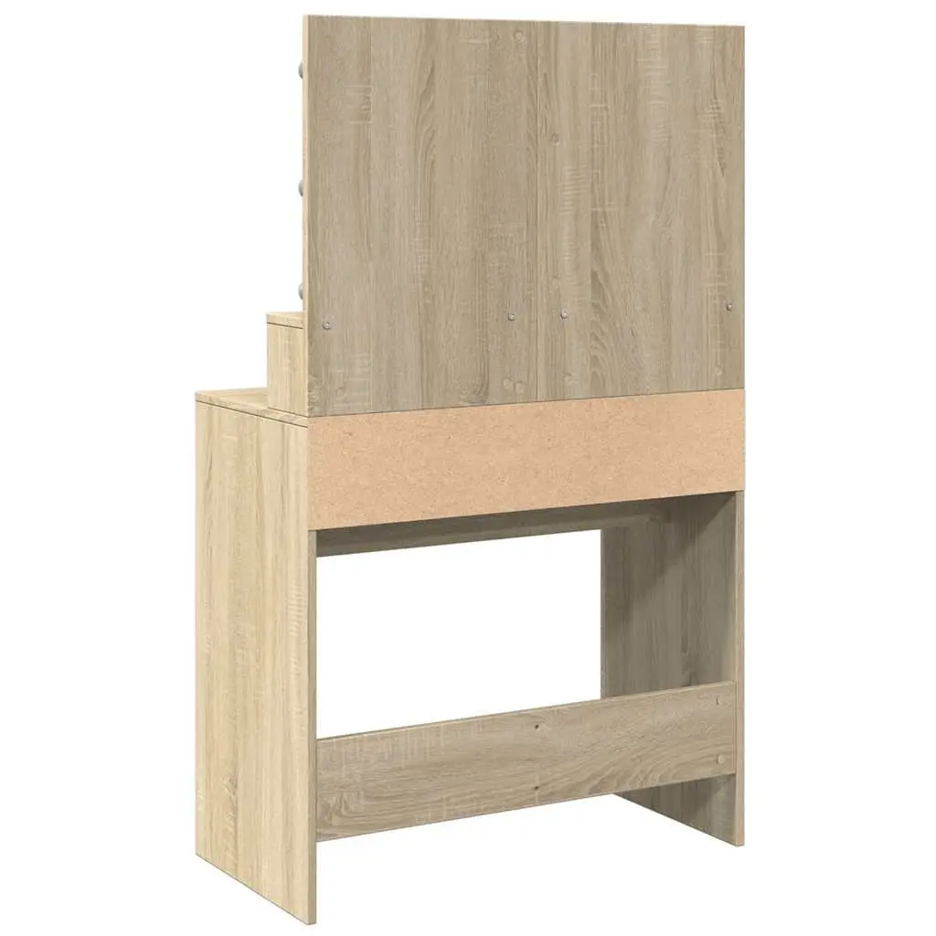 Brown LED Mirror Dressing Table for Modern Bedrooms