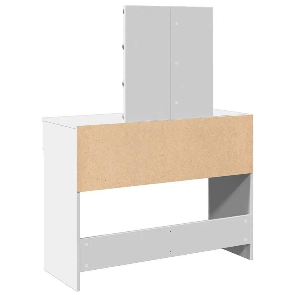 White Dressing Table with LED Mirror and Drawers