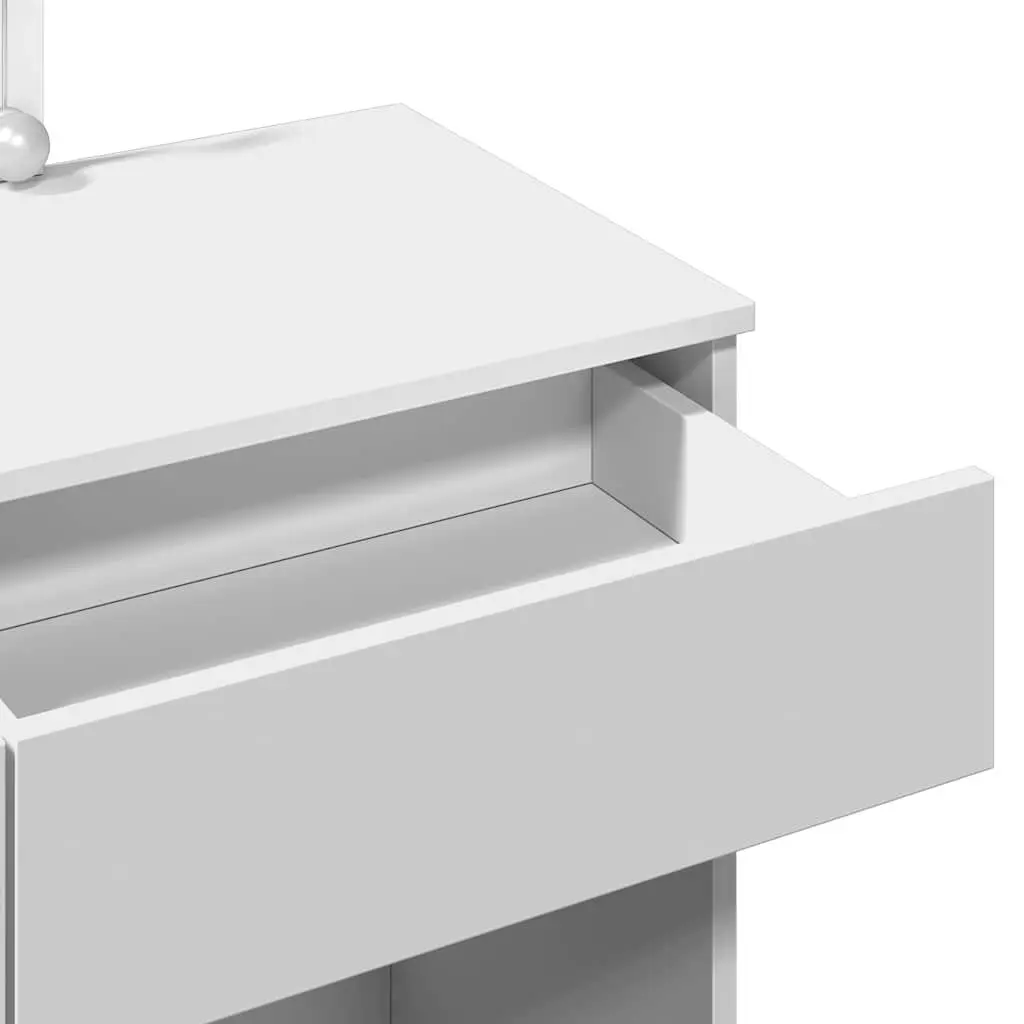 White Dressing Table with LED Mirror and Drawers