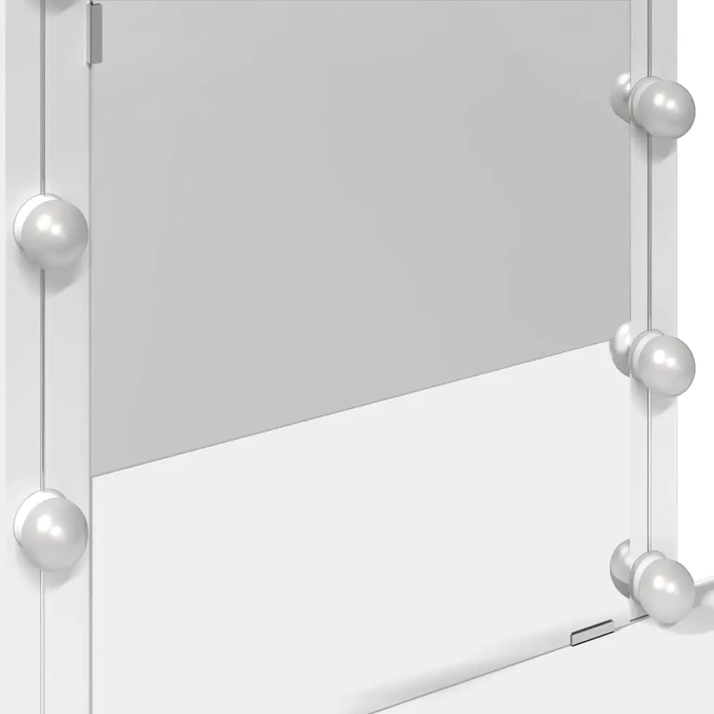 White Dressing Table with LED Mirror and Drawers