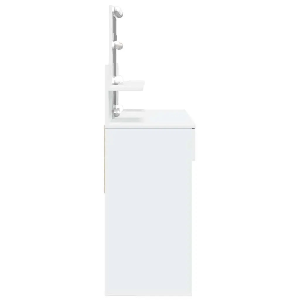White Vanity Makeup Desk with LED Mirror