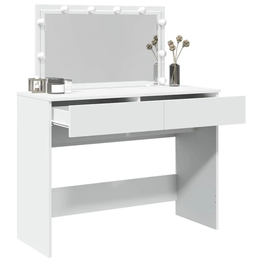 LED Mirror Dressing Table with 2 Drawers in White