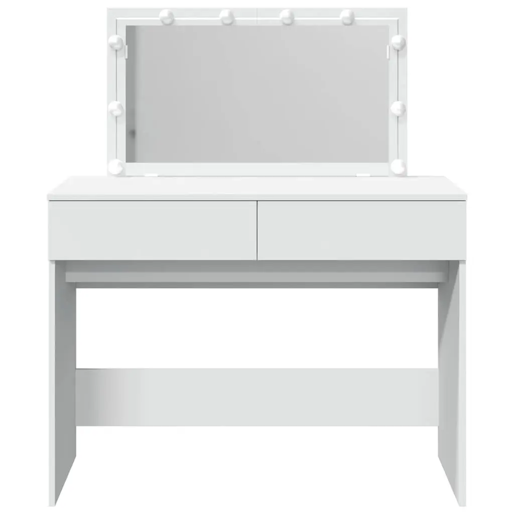LED Mirror Dressing Table with 2 Drawers in White