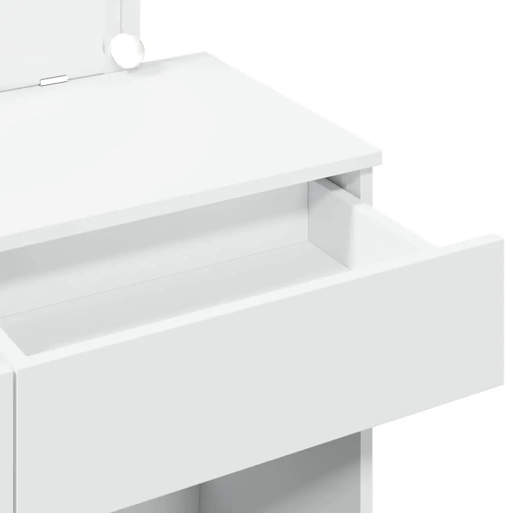 LED Mirror Dressing Table with 2 Drawers in White