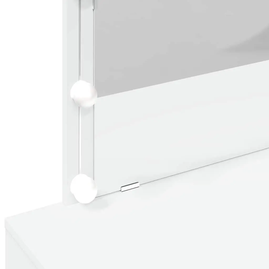 LED Mirror Dressing Table with 2 Drawers in White