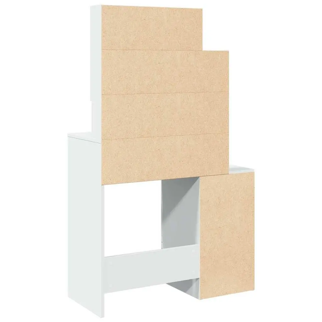 Bedroom Vanity with Mirror and Storage in White
