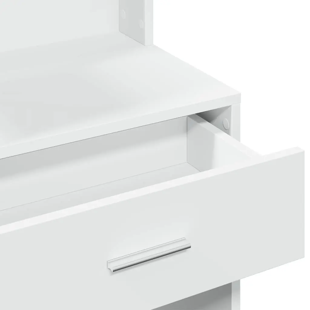 Bedroom Vanity with Mirror and Storage in White