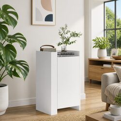 White Engineered Wood Sideboard 45x35x75 cm Storage Cabinet