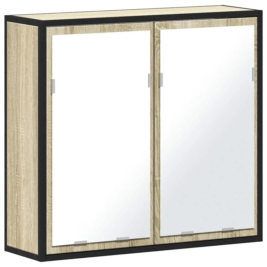 Wall-Mounted Brown Mirror Cabinet