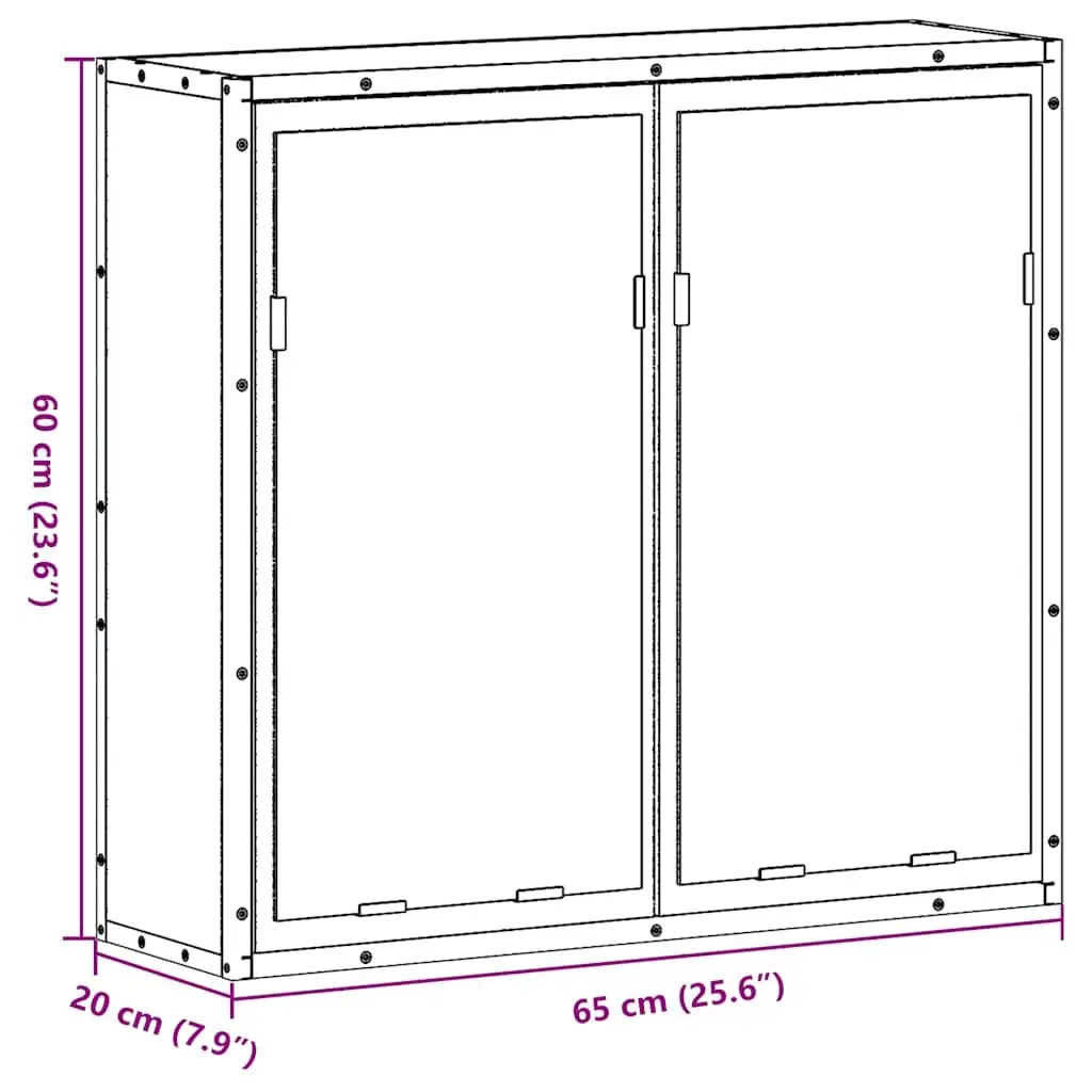 Wall-Mounted Brown Mirror Cabinet