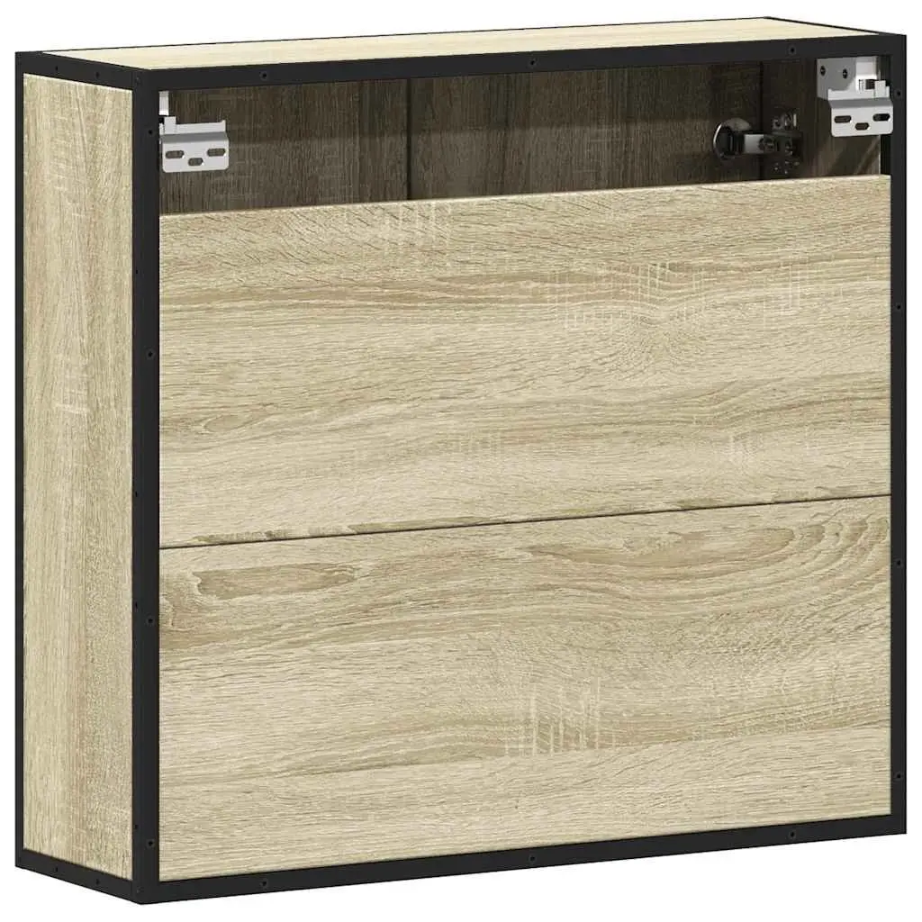Wall-Mounted Brown Mirror Cabinet