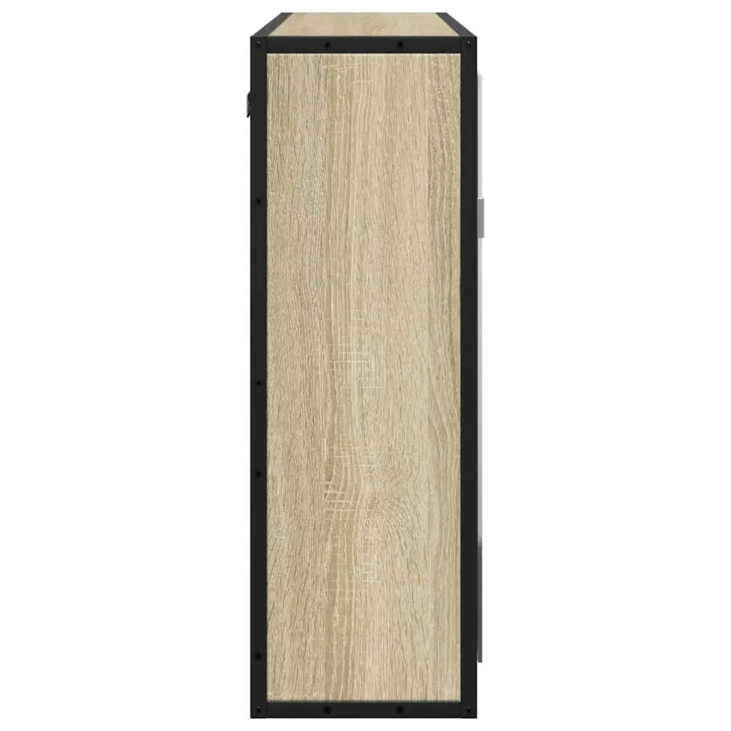 Wall-Mounted Brown Mirror Cabinet