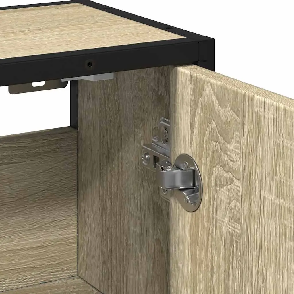 Wall-Mounted Brown Mirror Cabinet