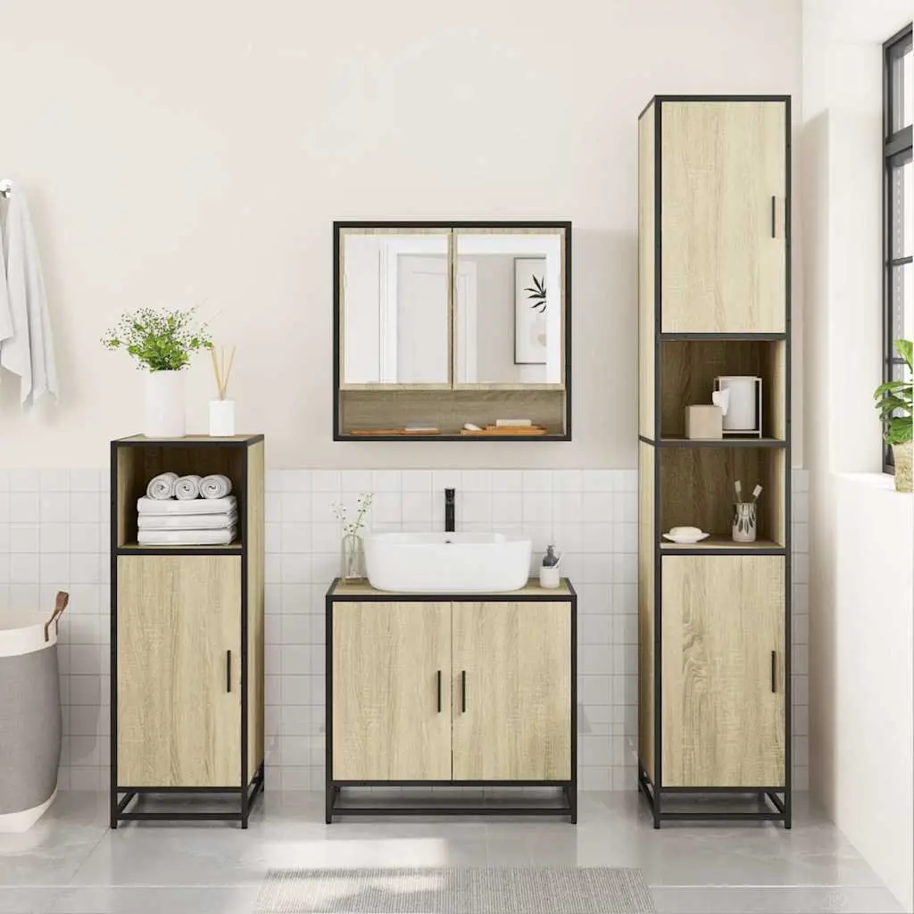 Wall-Mounted Bathroom Mirror Cabinet with Storage Unit