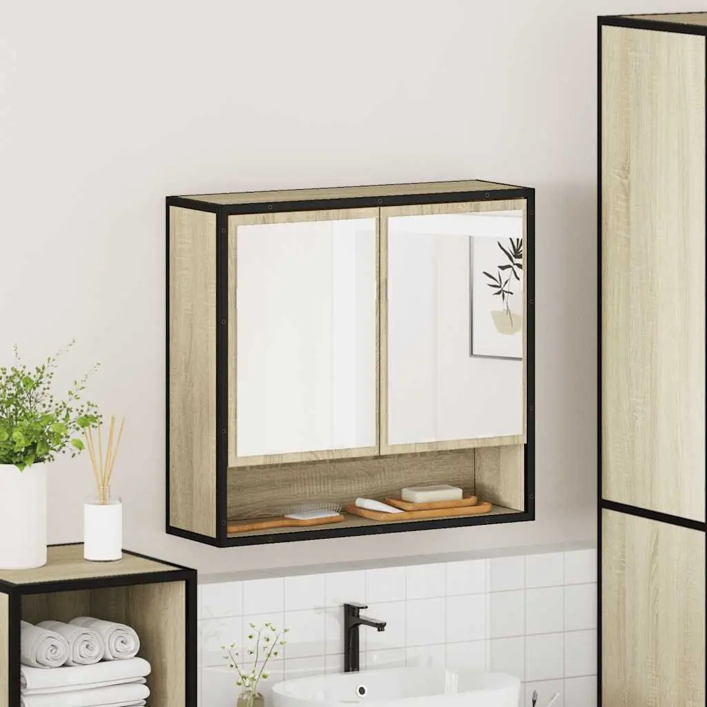 Wall-Mounted Bathroom Mirror Cabinet with Storage Unit
