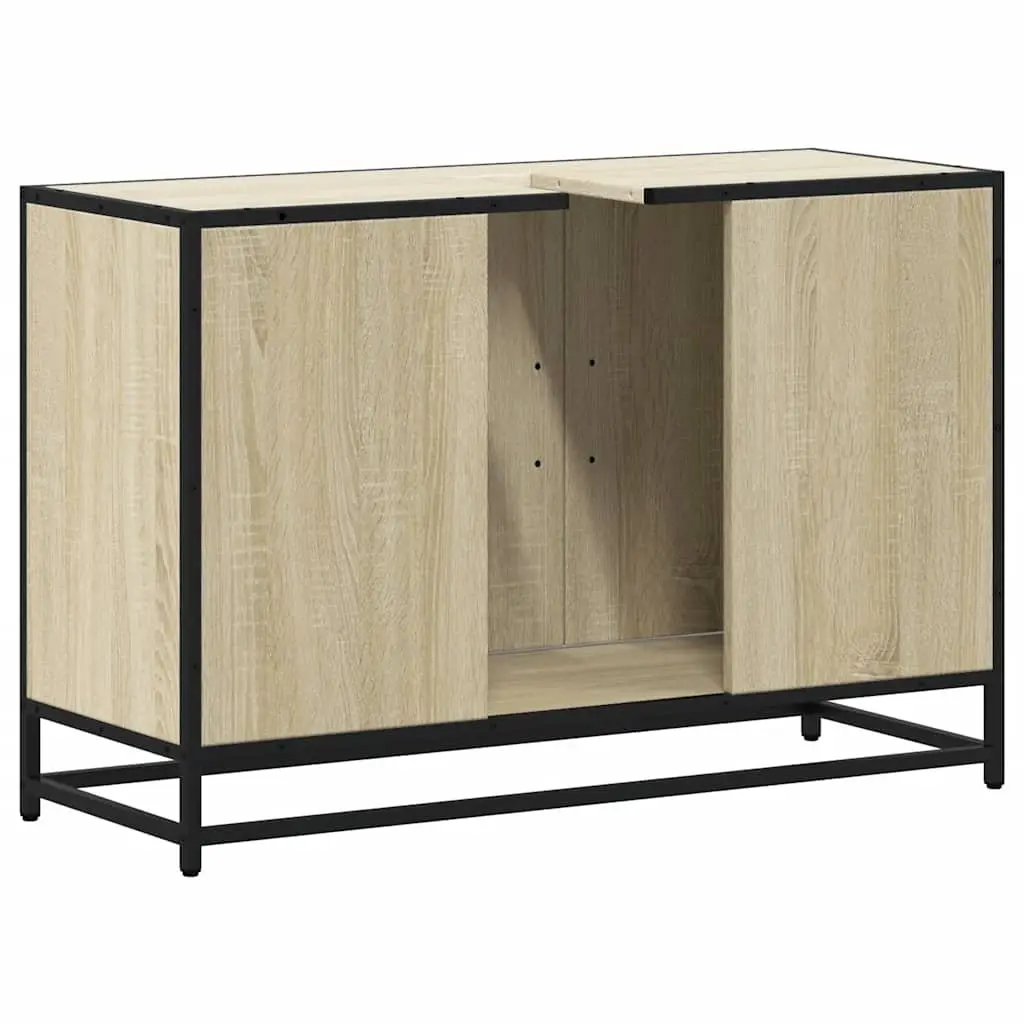Bathroom Sink Cabinet Engineered Wood 90x33x60cm Brown Sonoma Oak